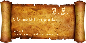 Némethi Egberta névjegykártya